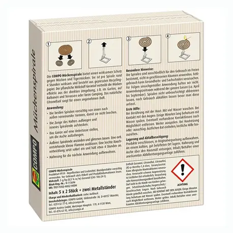 Compo Mückenspirale Rückseite Verpackung