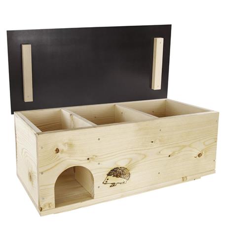 Holz-Igelhaus mit Boden offenes Dach