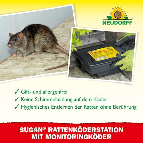 Neudorff Sugan RattenKöderStation mit Monitorringköder Wirkung