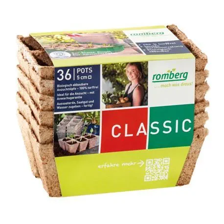 Romberg Anzuchttöpfe eckig Classic 5cm 36Stück