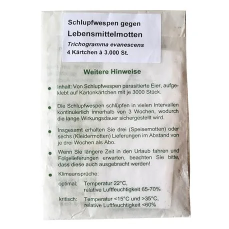 Trichogramma Schlupfwespen gegen Lebensmittelmotten